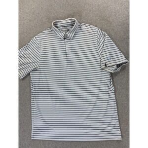 KJUS Striped‎ Short Sleeve Golf Polo Shirt (Men's XL) White/Blue